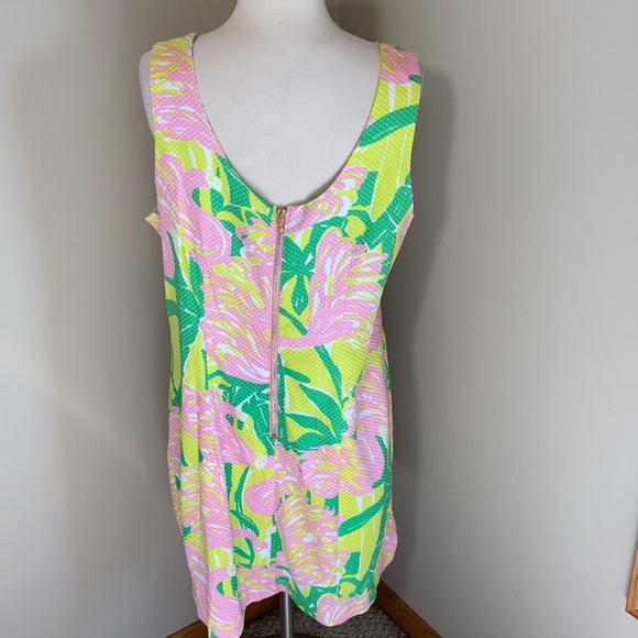🦄 Lilly Pulitzer Flamingo Fan Dance Shift Dress - Picture 7 of 10